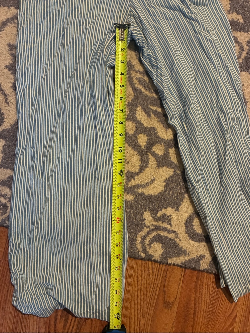 Linen Monteau Blue & White Striped Sleeveless Tie-Waist Jumpsuit - Picture 8 of 9